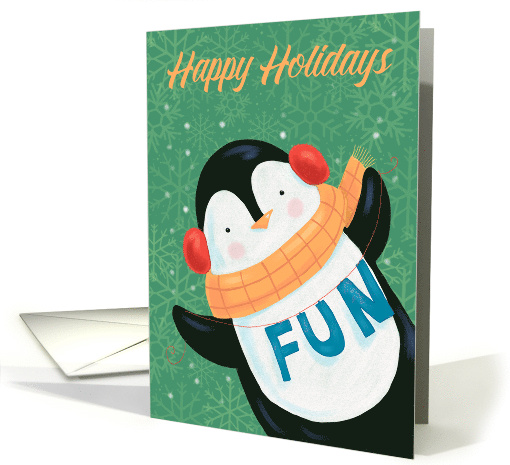 Happy Holidays Christmas Fun Penguin card (1748806)