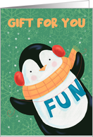 Gift For You Christmas Fun Penguin card