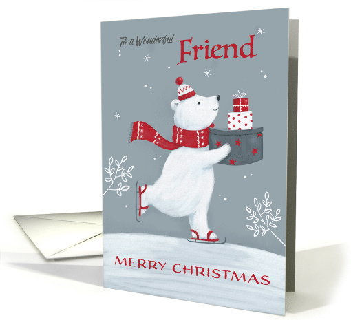 Friend Christmas Polar Bear with Gifts card (1748824)