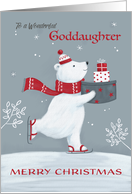 Goddaughter Christmas Polar Bear with Gifts card