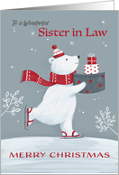 Sister in Law Christmas Polar Bear with Gifts card