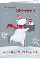 Wonderful Girlfriend Christmas Polar Bear with Gifts card