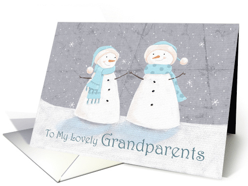 Grandparents Christmas Soft Pastel Snowman Couple card (1748916)