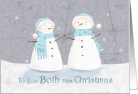 To You Both this Christmas Soft Pastel Snowman Couple card