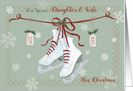 Daughter and Wife Christmas Skate Boots on Ribbon card