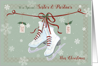 Sister & Partner Christmas Skate Boots on Ribbon card