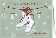 Sister & Wife Christmas Skate Boots on Ribbon card