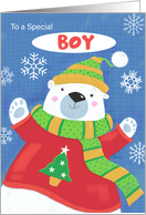 Special Boy Christmas Cuddly Sweater Polar Bear card