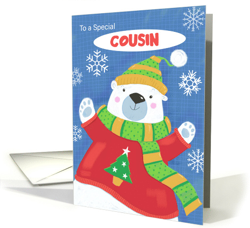 Cousin Christmas Cuddly Sweater Polar Bear card (1749032)