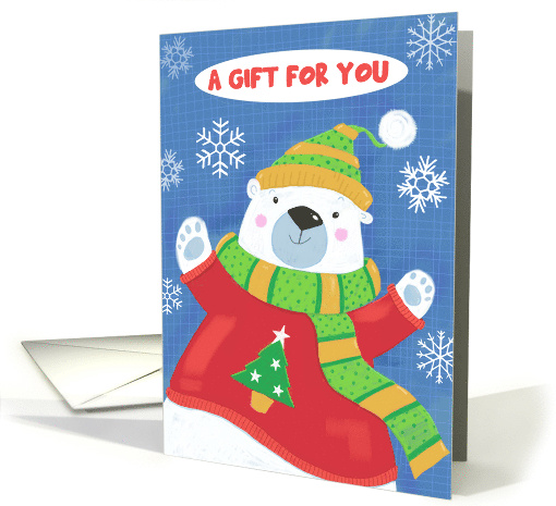 Christmas Gift Card Cuddly Sweater Polar Bear card (1749058)