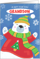Grandson Gift Card Christmas Cuddly Sweater Polar Bear card