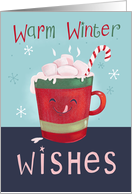 Warm Winter Wishes Christmas Cocoa Marshmallow Mug card