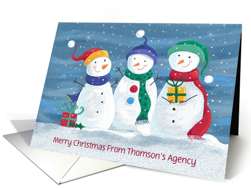 Customize Christmas Holiday Snowmen Group card (1750414)