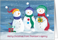 Customize Christmas Holiday Snowmen Group card