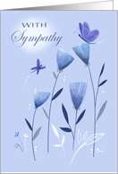 With Sympathy Soft Blue Flowers and Butterflies card