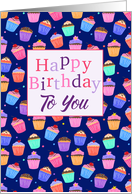 Happy Birthday to You Cupcakes Pattern card
