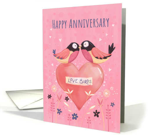 Happy Anniversary Love Birds on Heart card (1761806)