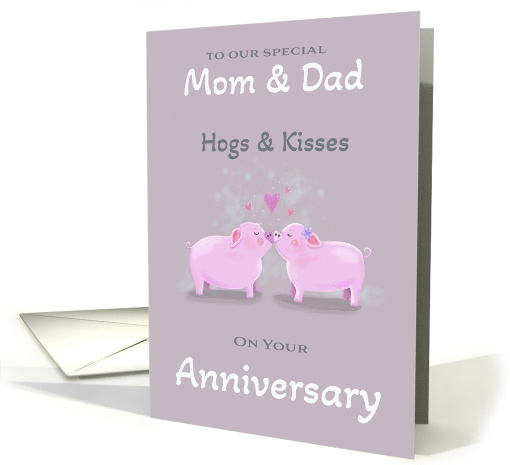 Mom & Dad Anniversary Cute Kissing Pigs card (1786818)