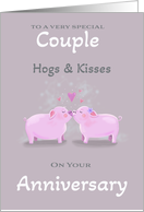 Couple Anniversary Cute Kissing Pigs card