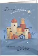 Priest Star Over Bethlehem Jesus Christ Manger card