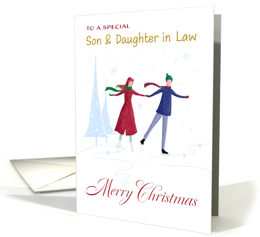 Son and Daughter in Law Christmas Skating Couple card (1801608)