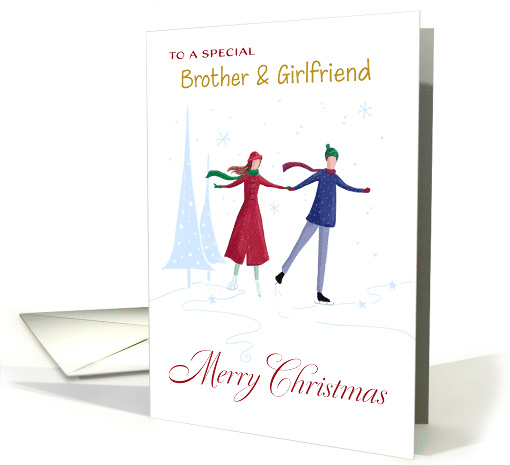 Brother and Girlfriend Christmas Skating Couple card (1801622)