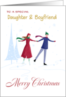 Daughter and Boyfriend Christmas Skating Couple card