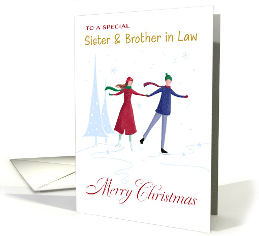 Sister and Brother in Law Christmas Skating Couple card (1801648)