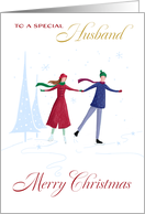 Husband Christmas Skating Couple card