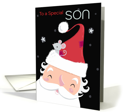Son Santa with Cute Mouse Hat card (1805906)