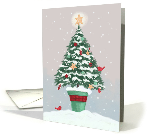 Christmas Holiday Tree with Gold Star card (1808318)