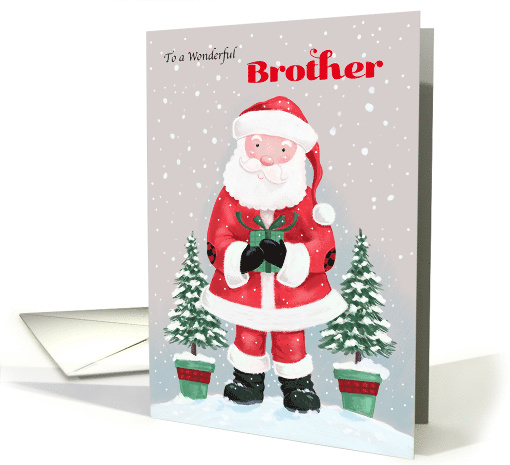 Brother Santa Claus with Gift and Trees card (1809470)