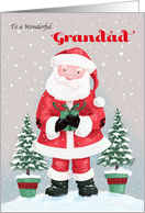 Grandad Santa Claus with Gift and Trees card