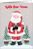Gift for You Santa Claus with Gift and Trees card