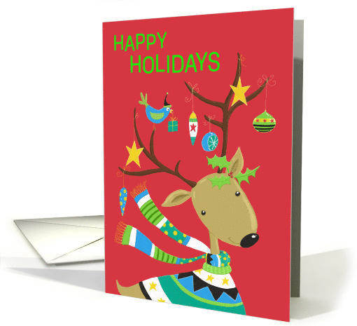 Happy Holidays Decorated Reindeer card (1810802)