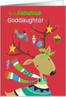 Fabulous Goddaughter Decorated Reindeer card