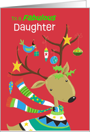 Fabulous Daughter Decorated Reindeer card