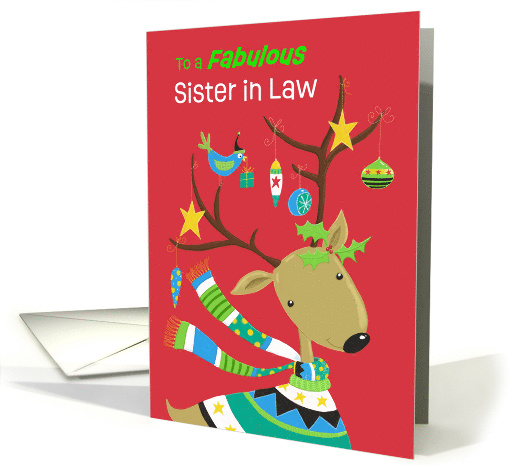 Fabulous Sister in Law Decorated Reindeer card (1810936)