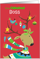 Fabulous Boss Decorated Reindeer card