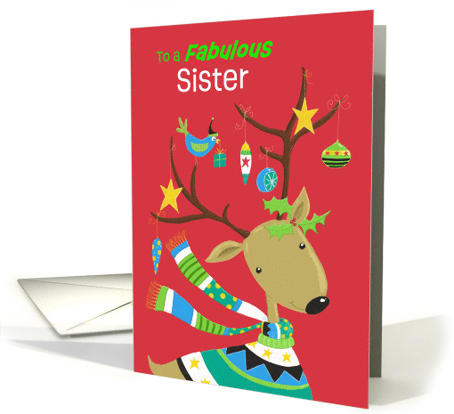 Fabulous Sister Decorated Reindeer card (1810950)