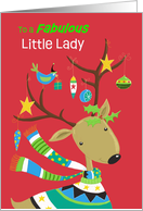 Fabulous Little Lady Decorated Reindeer card