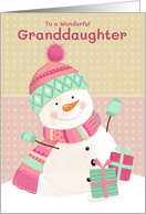 Granddaughter Christmas Birthday Snowman card