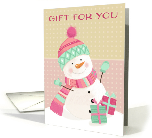 Christmas Gift Card Cute Pastel Snowman card (1811880)