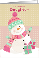 Daughter Christmas Birthday Snowman card