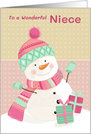 Niece Christmas Birthday Snowman card