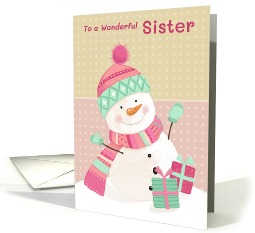 Sister Christmas Birthday Snowman card (1811904)
