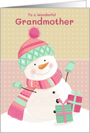 Grandmother Christmas Birthday Snowman card