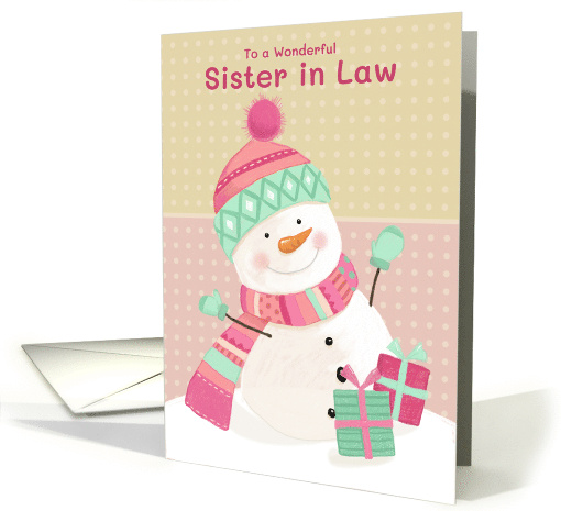 Sister in Law Christmas Birthday Snowman card (1811914)