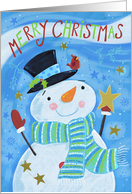 Merry Christmas Jolly Snowman card