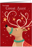 Great Aunt Christmas Red Reindeer card